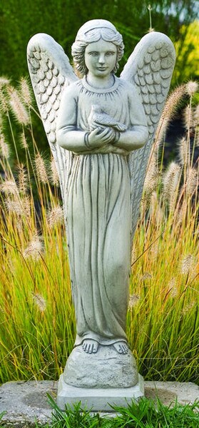 Angel With Dove Garden Statue